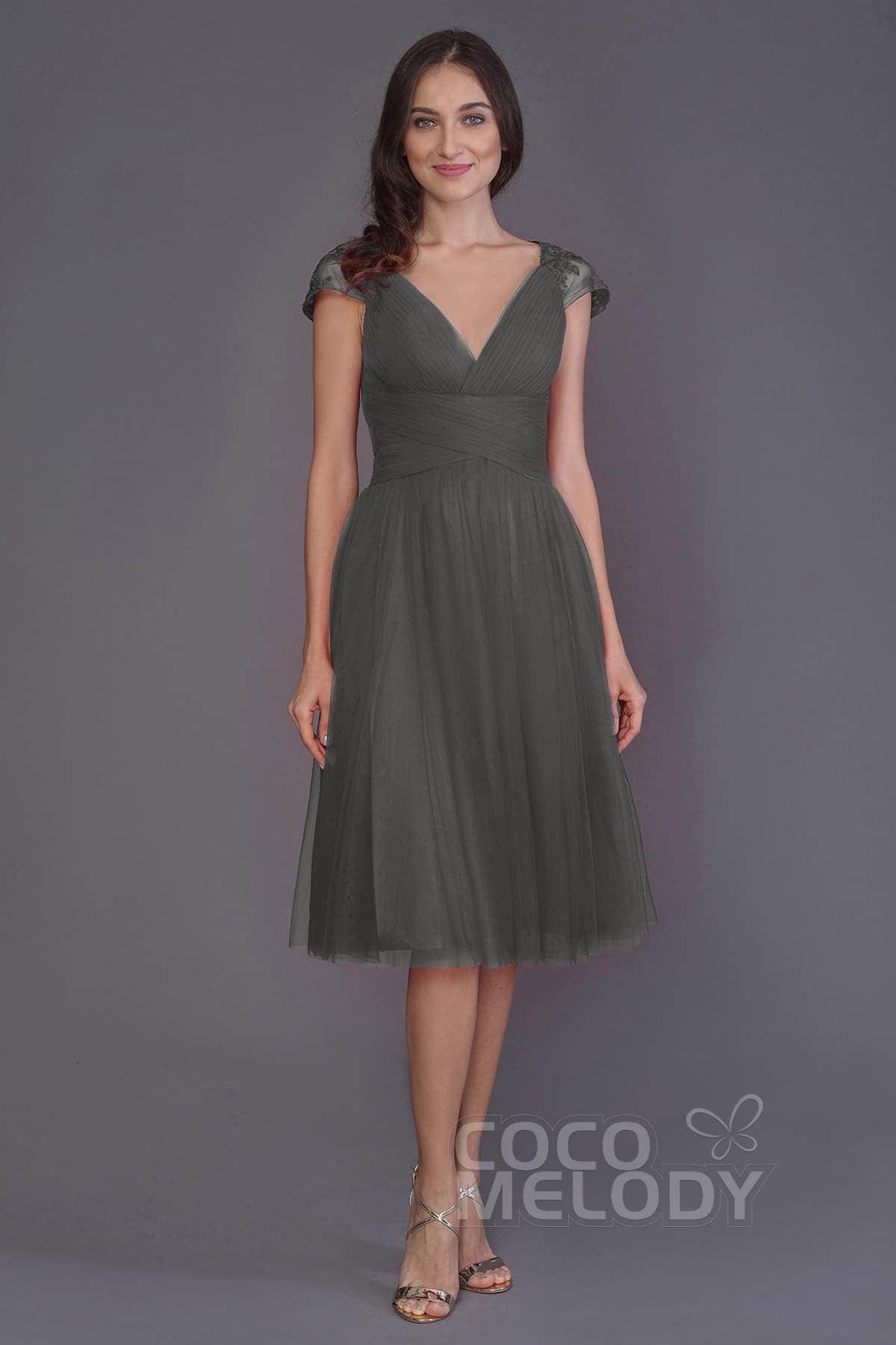 A-Line Knee Length Tulle Bridesmaid Dress PR3515 - COCOMELODY